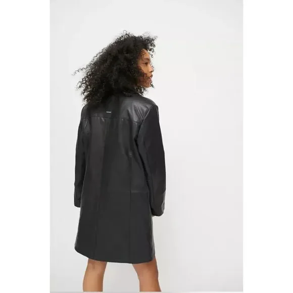 Deadwood Kara Recycled Leather Coat Size 36